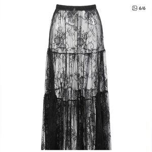 Chic Black Lace Maxi Skirt